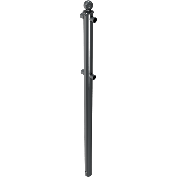 Sikkerhedsgel�nder / | afgr�nsningsgel�ndere | Fast stolpe til top- og kvartb�jet stang til indst�bning i beton | Mellemste stolpe til top- og kvartb�jet stang | varmgalvaniseret og lakeret (RAL 7016)